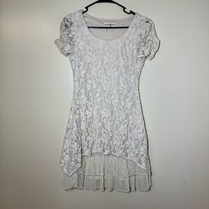 Altar'd State Off White Floral Lace Mini Dress